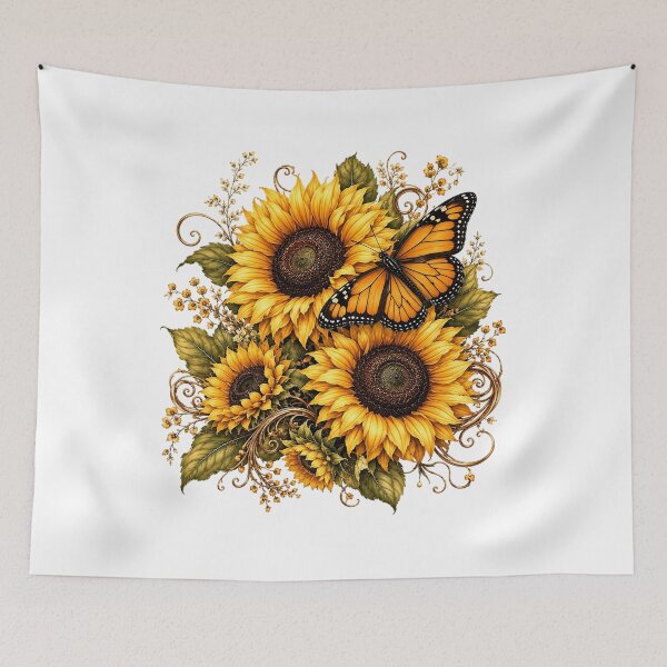 Item preview, Sunflower Butterfly Watercolor designed and sold by PetalGarden.
