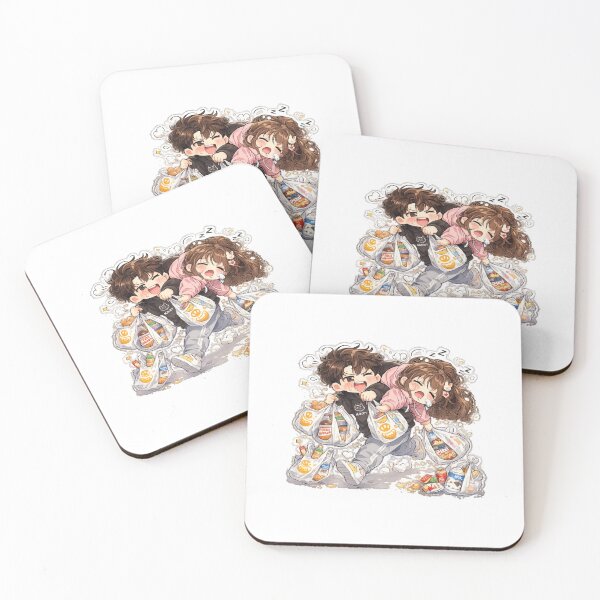 Item preview, Funny Chibi Couple After Shopping | Sleepy Girlfriend & Chaotic Boyfriend Kawaii Sticker designed and sold by J&J's Creation.