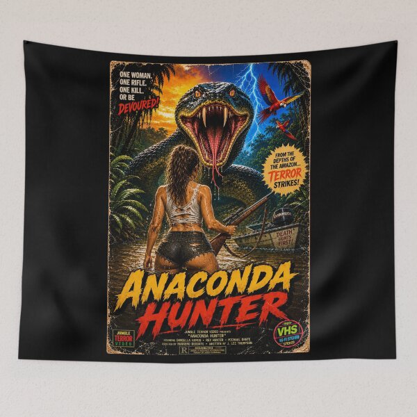 Item preview, Anaconda Hunter - Retro B Movie Horror Creature Feature designed and sold by FilMate.