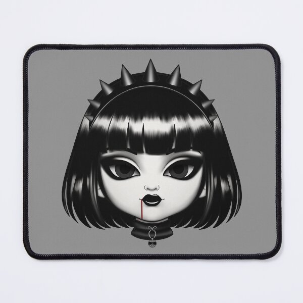 Item preview, Gothic chibi Ossi Head - Gothic Vampire Chibi Face - Dark Kawaii Girl designed and sold by Ossi Cursed Dolls.