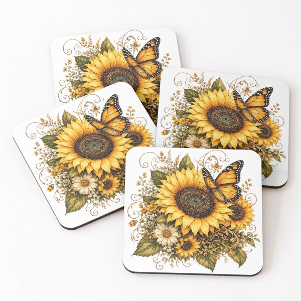 Item preview, Sunflower Butterfly Watercolor designed and sold by PetalGarden.