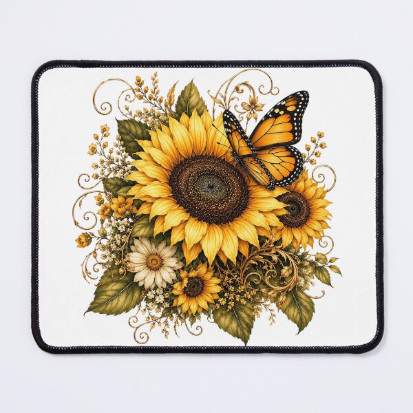 Item preview, Sunflower Butterfly Watercolor designed and sold by PetalGarden.