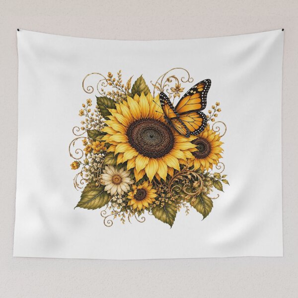 Item preview, Sunflower Butterfly Watercolor designed and sold by PetalGarden.
