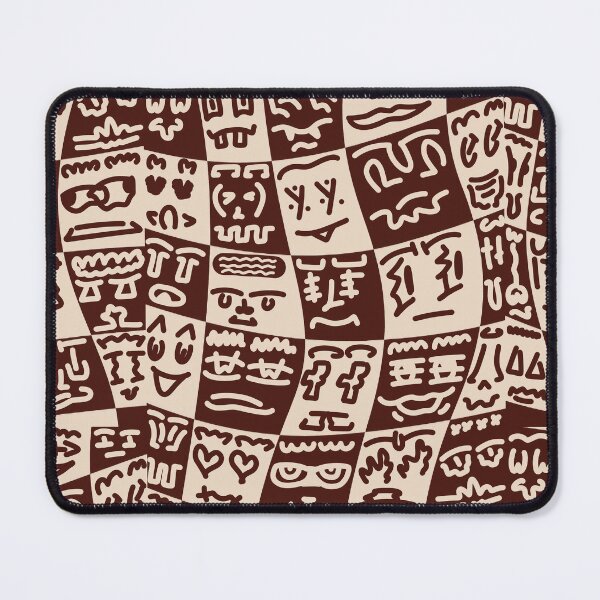 Item preview, Checkerboard Abstract Faces – Retro Doodle Pattern Art designed and sold by felipemaldonadoart.