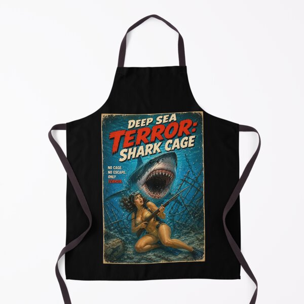 Item preview, Deep Sea Terror - Shark Cage | Retro Summer Horror B-Movie designed and sold by FilMate.