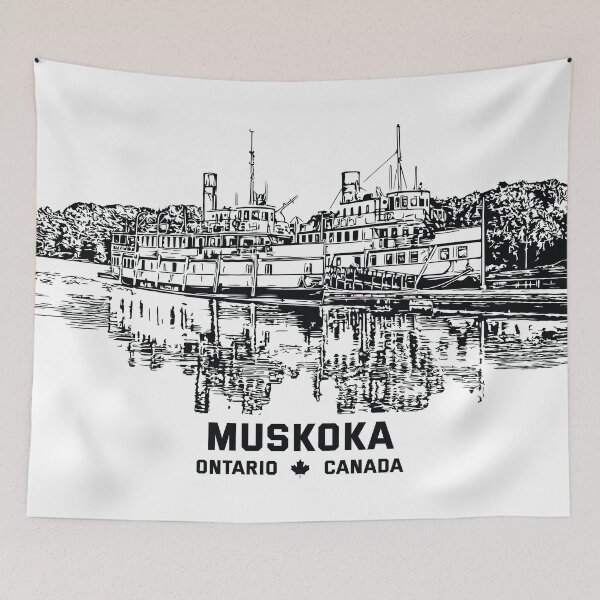 Item preview, Muskoka ON - Ink Illustration designed and sold by Lakeric Cityscapes.