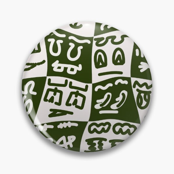 Item preview, Green Checkerboard Faces – Abstract Doodle Pattern Art designed and sold by felipemaldonadoart.