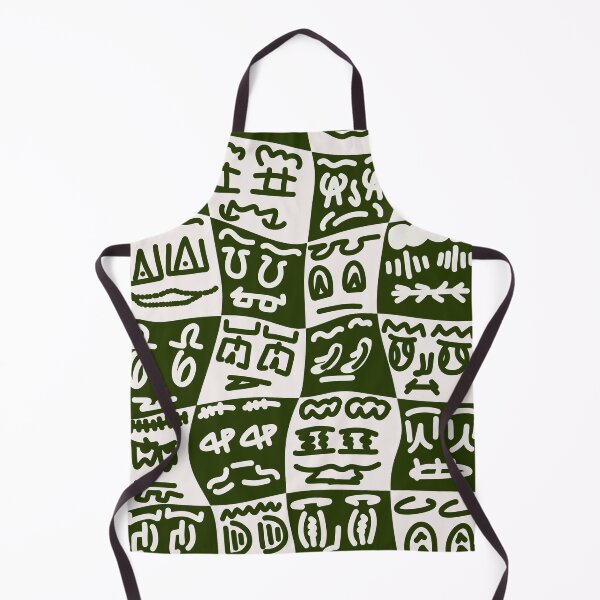 Item preview, Green Checkerboard Faces – Abstract Doodle Pattern Art designed and sold by felipemaldonadoart.