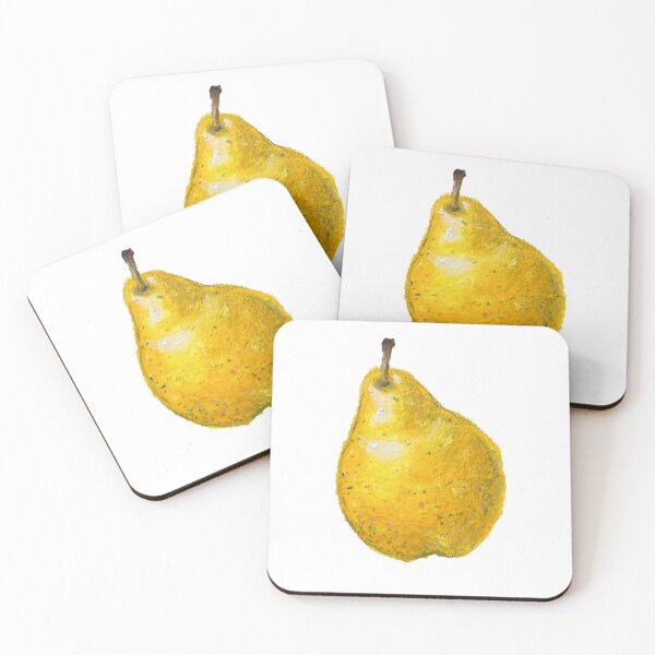 Item preview, Golden Yellow Pear Oil Pastel Botanical Food Illustration designed and sold by kenagoup.