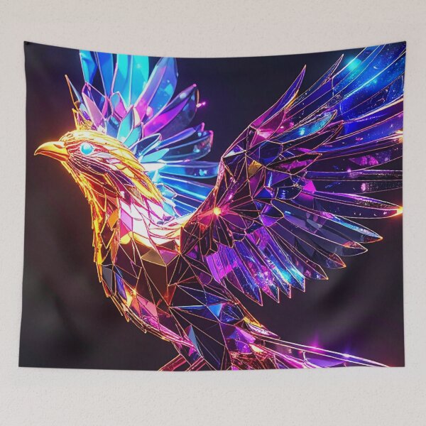 Item preview, Eternal Spark - 3D Iridescent Glass Phoenix Bird designed and sold by Kavin786.