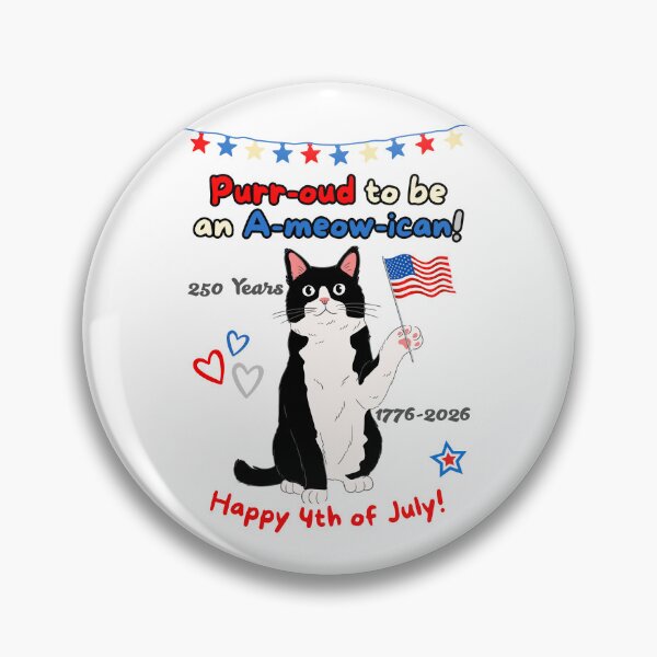 Item preview, 4th of July 250th Purr-oud Tuxedo Cat designed and sold by MYCatStuff.