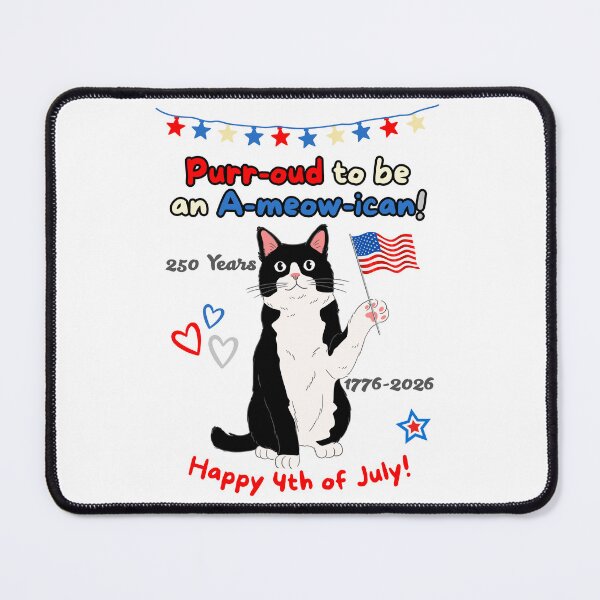 Item preview, 4th of July 250th Purr-oud Tuxedo Cat designed and sold by MYCatStuff.