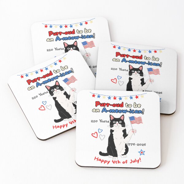 Item preview, 4th of July 250th Purr-oud Tuxedo Cat designed and sold by MYCatStuff.