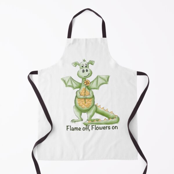 Item preview, Dragon cute, flame off, flowers on designed and sold by OhNoNotAgain42.