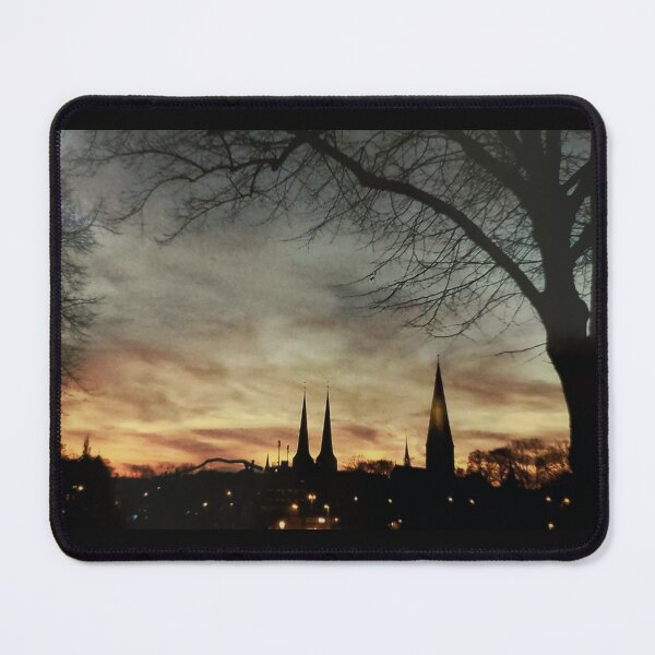 Item preview, Lübeck skyline in the evening designed and sold by nicwoodart.