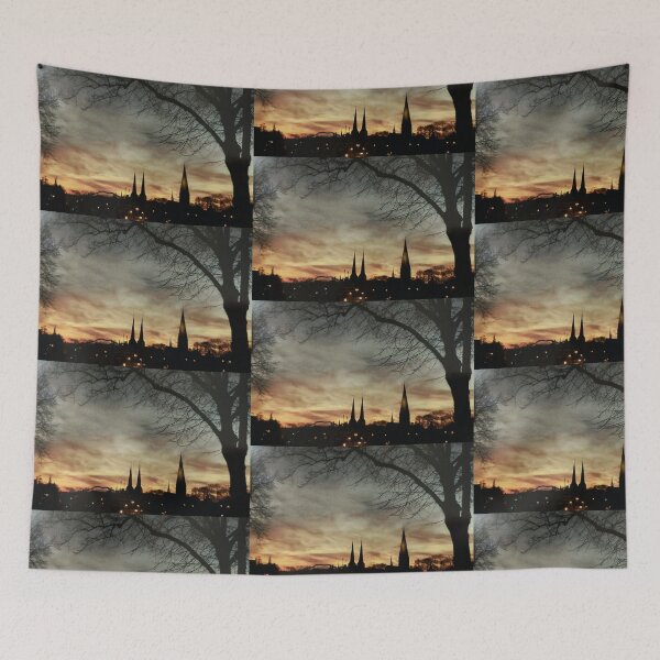 Item preview, Lübeck skyline in the evening designed and sold by nicwoodart.