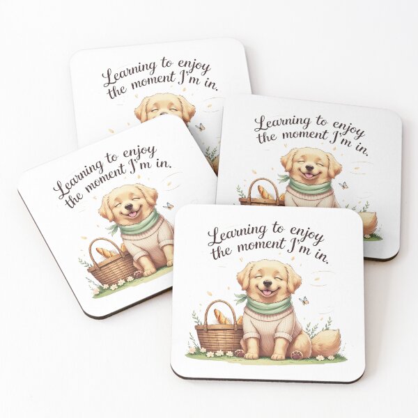 Item preview, Enjoy The Moment Cute Golden Retriever Spring Picnic Aesthetic designed and sold by AQUILAKREO.