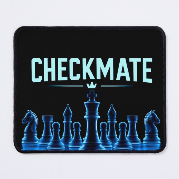 Item preview, Checkmate | Neon Blue Chess King Strategy | Cinematic Board Game Art designed and sold by AiNaturalsOnly.