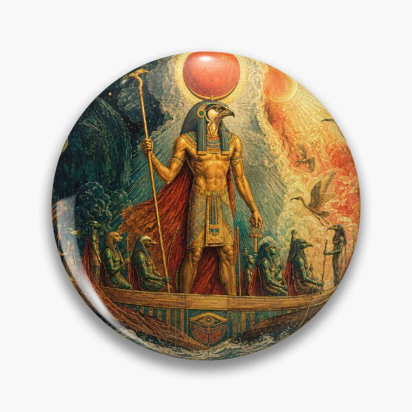 Item preview, RA at the Threshold of Day and Night | Egyptian Mythology Visionary Art | Stoneflower-Art designed and sold by Stoneflower-Art.