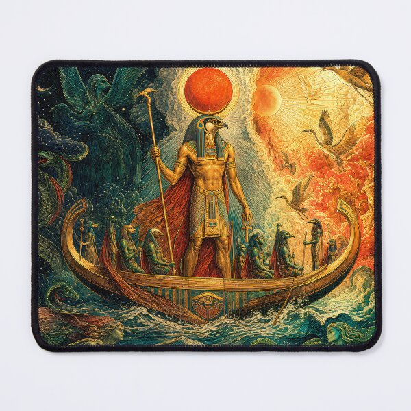 Item preview, RA at the Threshold of Day and Night | Egyptian Mythology Visionary Art | Stoneflower-Art designed and sold by Stoneflower-Art.