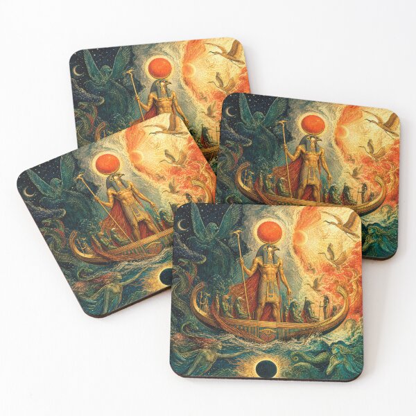 Item preview, RA at the Threshold of Day and Night | Egyptian Mythology Visionary Art | Stoneflower-Art designed and sold by Stoneflower-Art.