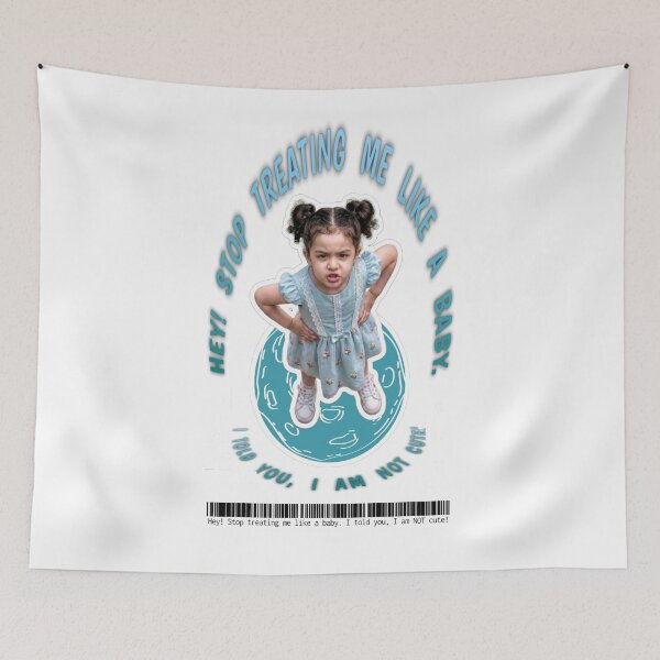 Item preview, Sassy Toddler "I Am Not Cute" Funny Aggressive Kid Meme designed and sold by mackyartsstudio.