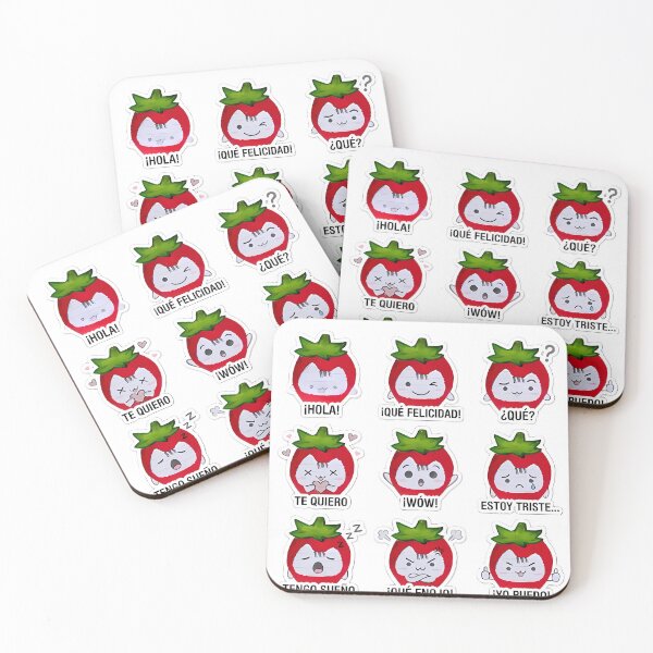Item preview, Cute Strawberry Boy Expressions Spanish Sticker Pack - Chibi Fruit Set designed and sold by Evangeline2016.