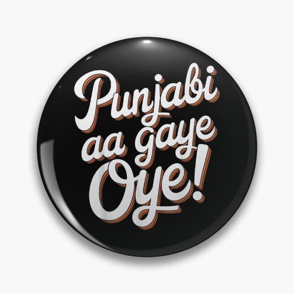 Item preview, Punjabi aa gaye Oye Bold Typography Desi Cultural Pride Music Vibe designed and sold by ObukiLantara.