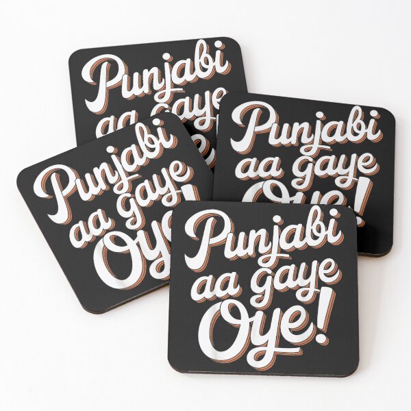 Item preview, Punjabi aa gaye Oye Bold Typography Desi Cultural Pride Music Vibe designed and sold by ObukiLantara.