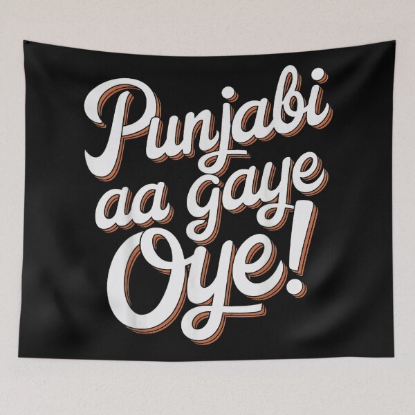 Item preview, Punjabi aa gaye Oye Bold Typography Desi Cultural Pride Music Vibe designed and sold by ObukiLantara.