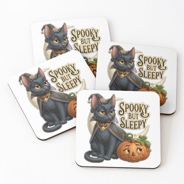 Item preview, Spooky But Sleepy Cute Halloween Black Cat Pumpkin designed and sold by Marcikart.
