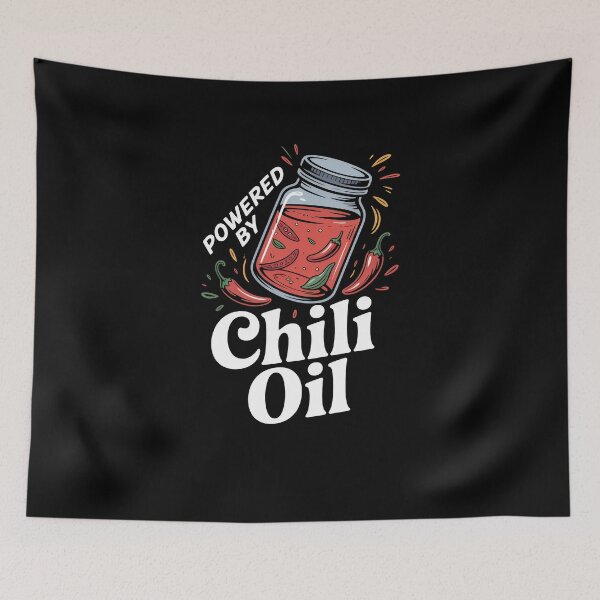 Item preview, Powered By Chili Oil Spicy Food Lover designed and sold by SuperAndSocial.