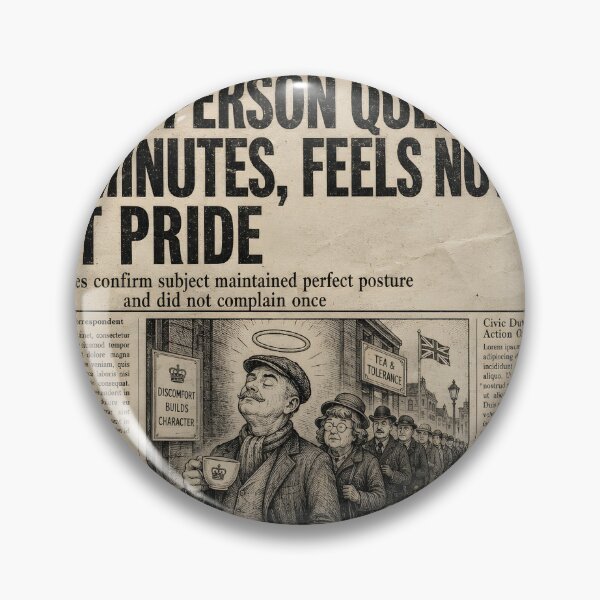 Item preview, Queuing Is My Love Language Funny British Newspaper Humour Gift designed and sold by BlightyandCo.
