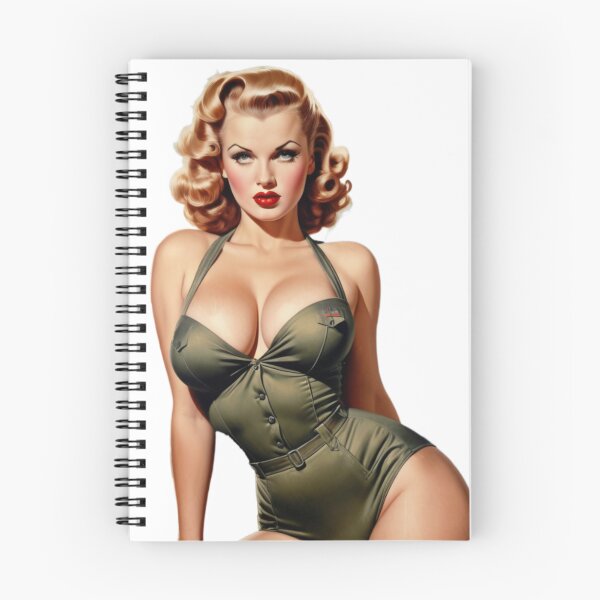 Item preview, Vintage Military Pin Up Girl Art Print | Retro 1940s Bombshell Glamour Illustration designed and sold by MissSaylor.