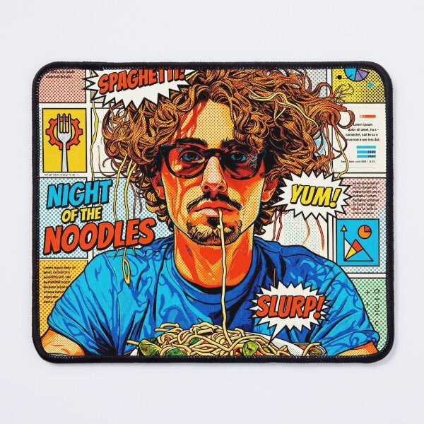 Item preview, Pop art graphic pasta noodles food Slurp Yum designed and sold by G-M-Designs.