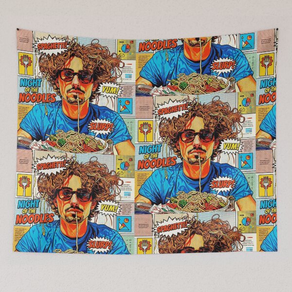 Item preview, Pop art graphic pasta noodles food Slurp Yum designed and sold by G-M-Designs.