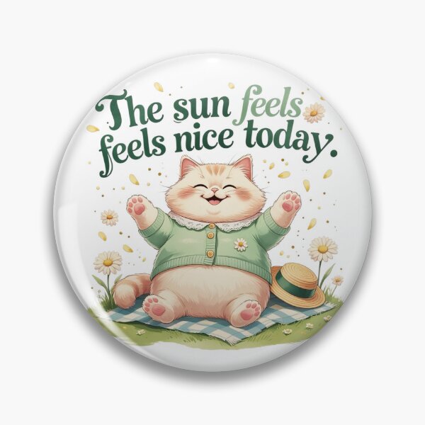 Item preview, The Sun Feels Nice Cute Cat Spring Picnic Cottagecore designed and sold by AQUILAKREO.