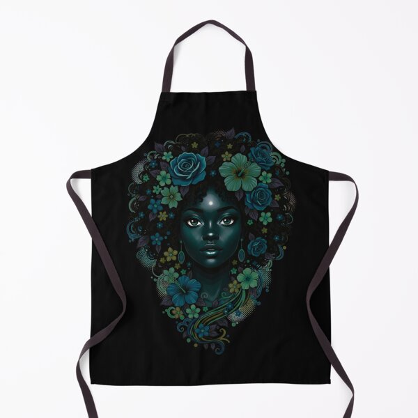 Item preview, Deep Black Woman With Floral Crown dark teal designed and sold by BlessedBlackBeautiful.