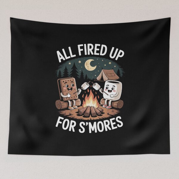 Item preview, All Fired Up For S'mores Camping Campfire Fun designed and sold by SuperAndSocial.
