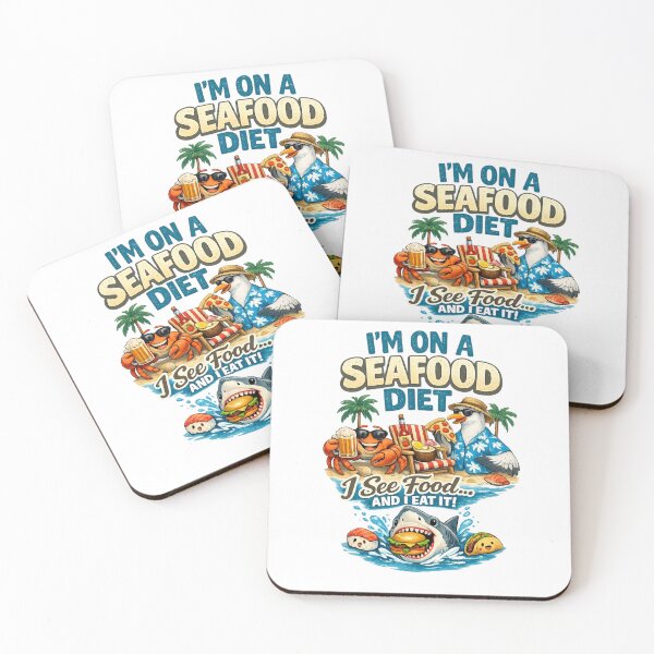 Item preview, I’m On A Seafood Diet Funny Beach Shirt designed and sold by vampbabe54.