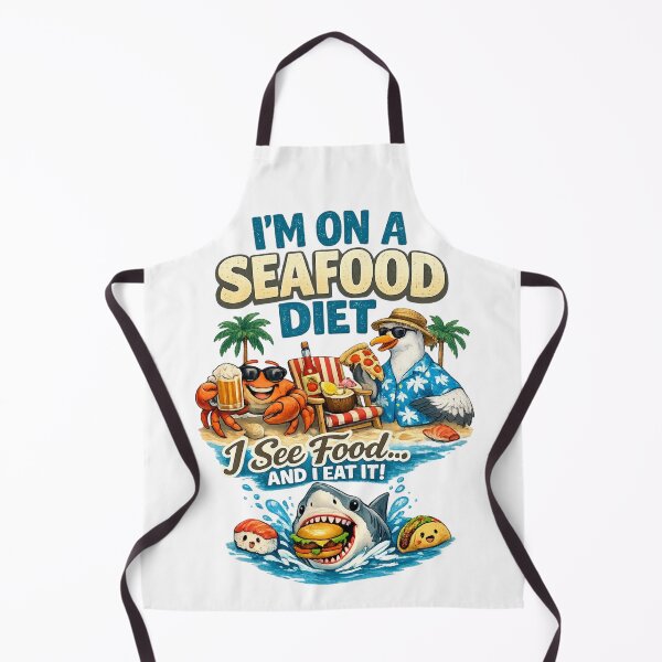 Item preview, I’m On A Seafood Diet Funny Beach Shirt designed and sold by vampbabe54.