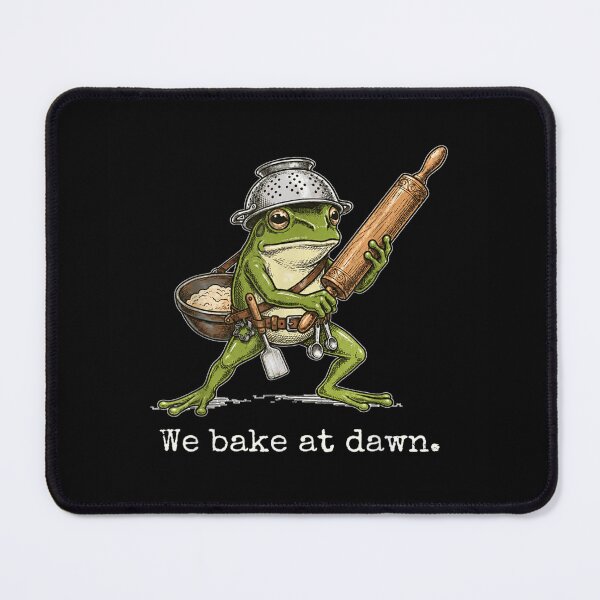 Item preview, We Bake At Dawn Funny Frog Warrior Baker with Kitchen Tools designed and sold by RuperDelois.