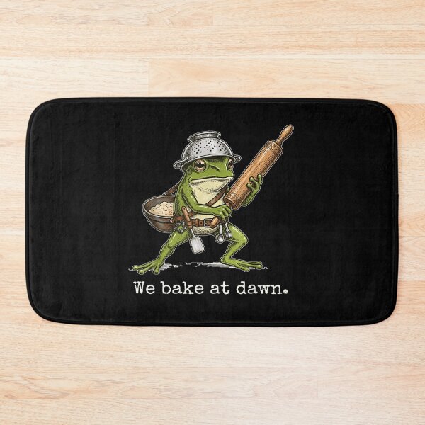 Item preview, We Bake At Dawn Funny Frog Warrior Baker with Kitchen Tools designed and sold by RuperDelois.