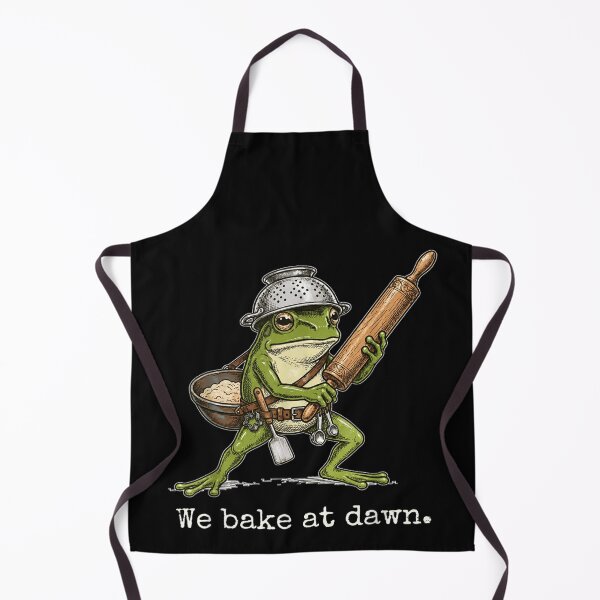 Item preview, We Bake At Dawn Funny Frog Warrior Baker with Kitchen Tools designed and sold by RuperDelois.