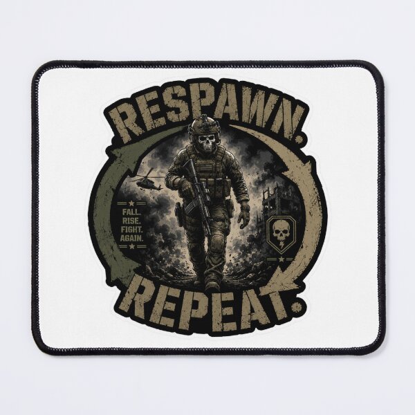 Item preview, Tactical Skeleton Soldier Respawn Repeat Gamer Artwork designed and sold by extrisiceye.
