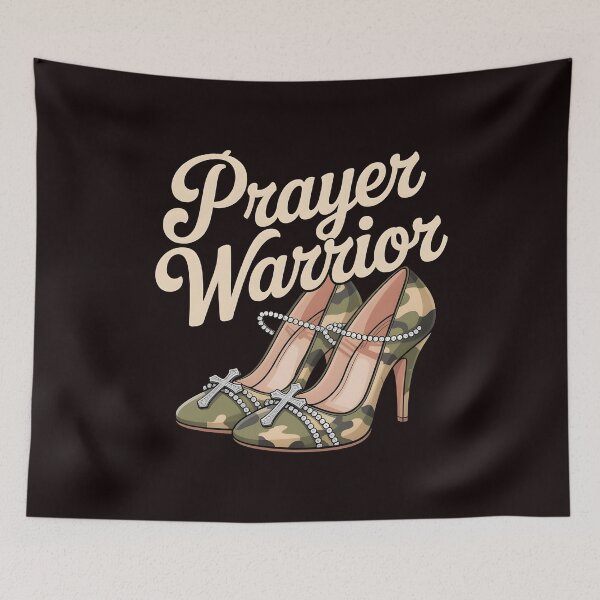 Item preview, Camo Heels Prayer Warrior – Stylish Christian Mom Outfit for Church Service designed and sold by Redgiant87x.