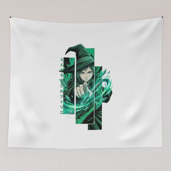 Item preview, Copy of Emerald Ink Sorceress - Geometric Anime Magic designed and sold by lamiarte.
