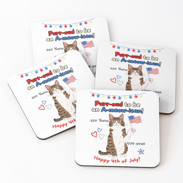 Item preview, 4th of July 250th Purr-oud Brown Tabby Cat designed and sold by MYCatStuff.