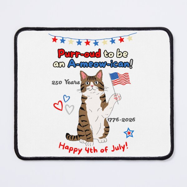 Item preview, 4th of July 250th Purr-oud Brown Tabby Cat designed and sold by MYCatStuff.