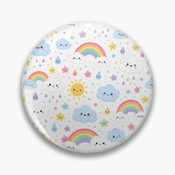 Item preview, Kawaii Rainbow Cloud Cute Seamless Pattern Print designed and sold by Inkworksbyshery.